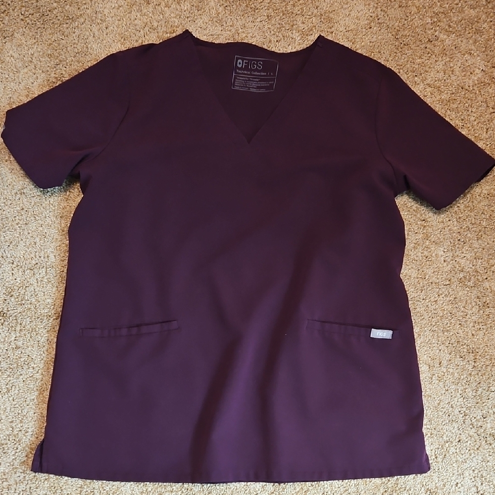 Figs Deep Purple Scrub Top